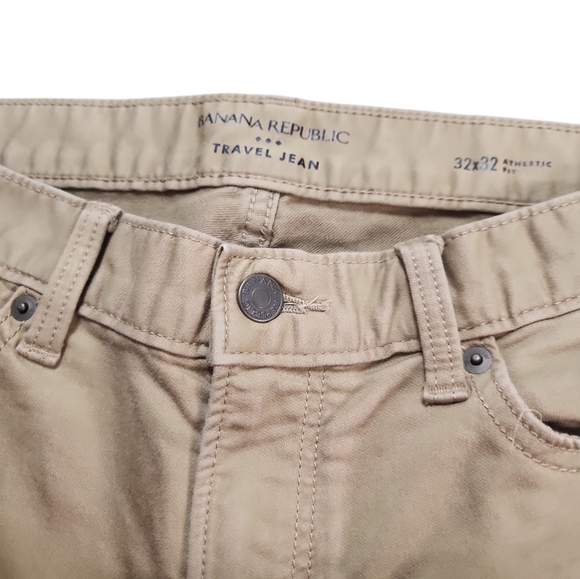 2 pair Banana Republic athletic fit travel pants 32x32 straight leg jeans. - Picture 4 of 7